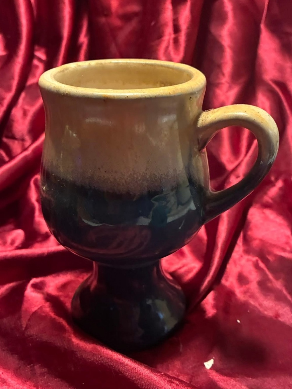 Signed Vintage Rodolfo Padilla Pottery Set - Mug & Pitcher - Blue Drip Glaze